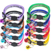 ปลอกคอสัตว์เลี้ยง ปลอกคอหมา ปลอกคอแมว bell collar มี 17สี ปรับขนาดได้ (สายสะท้อนเเสง ตัวล็อกสีดำ)