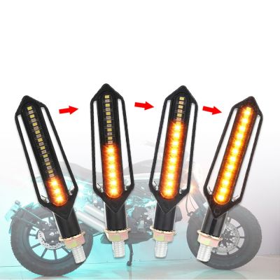 A Pair 24 LED Turn Signals Light for Motorcycle Tail Flasher Flowing Water Blinker Motorcycle Flashing Lights Streamer Flashing