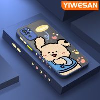 YIWESAN เคสสำหรับ Xiaomi Redmi โน๊ต10 4G Note 10S Note 10 Pro POCO M5s Note 11 SE เคสลายการ์ตูนแฮปปี้ด็อกบางมีน้ำค้างแข็งโปร่งใสแข็งขอบสี่เหลี่ยมกันกระแทกปลอกซิลิโคนลวดลายคลุมทั้งหมดเคสนิ่ม