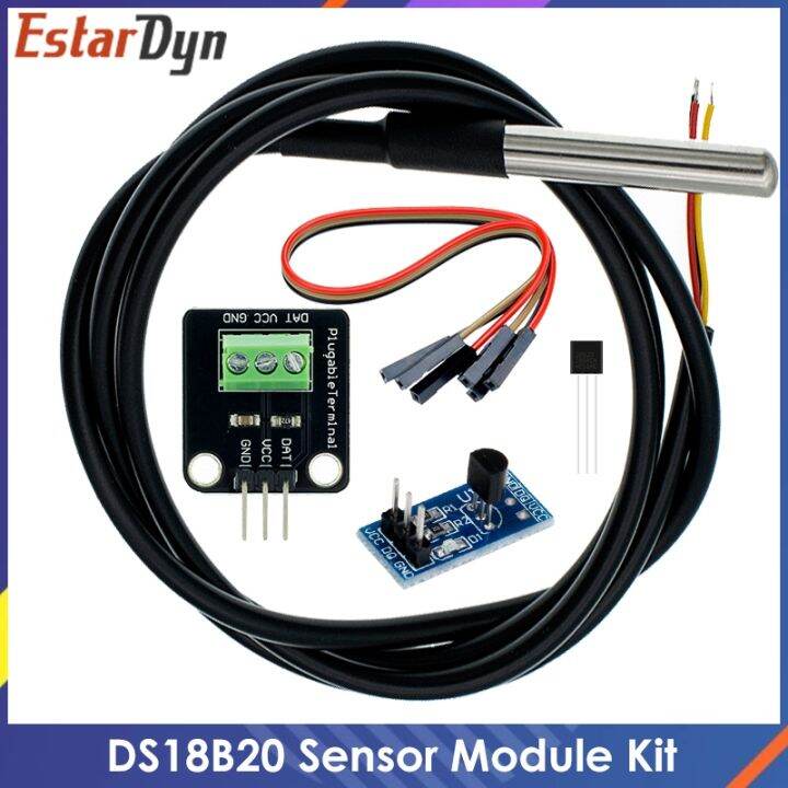 DS18B20 Temperature Sensor Module Kit Waterproof 100CM Digital Sensor ...