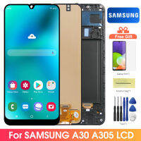 AAA คุณภาพ A30 SM-A305F ds A305GT ds หน้าจอแสดงผลพร้อมกรอบสำหรับเหมาะสำหรับ Samsung gaxlay A30จอแสดงผล LCD Touch Screen Digitizer อะไหล่