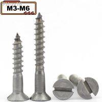 2/5/10/20pcs M3 M3.5 M4 M5 M6 Length 12-80mm Plain Carbon Steel GB100 Countersunk Slotted Flat Head Self Tapping Wood Screws