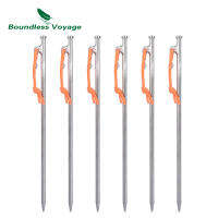 Boundless Voyage Titanium Alloy เต็นท์หมุดโลหะ Heavy Duty สกรู Hard Ground Stakes ยึดเล็บสวนกลางแจ้งเต็นท์ Pins