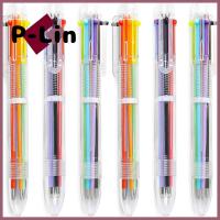 P-LIN ปากกาหลากสีหลากสีหมึกหลากสีสันปากกาลูกลื่น6-In-1ปากกาในสำนักงานปากกาสี0.5มม. ที่บ้าน