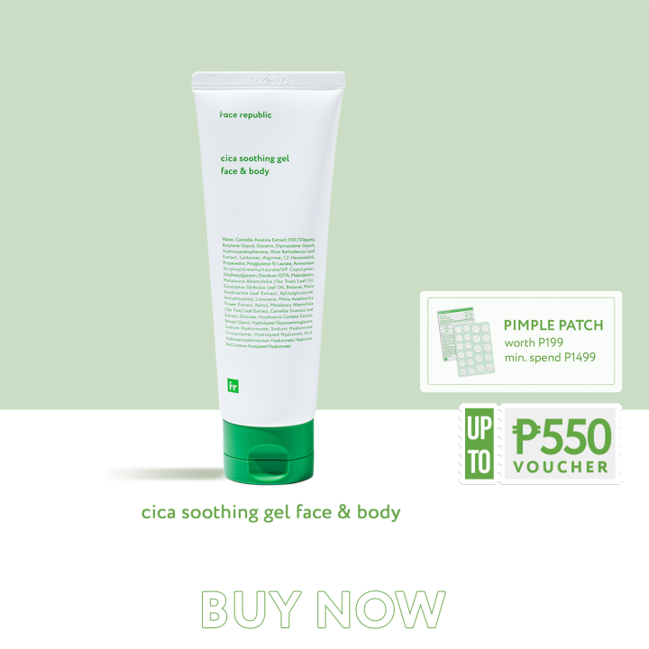Face Republic Cica Soothing Gel Face & Body 120mL [ Oily, Sensitive