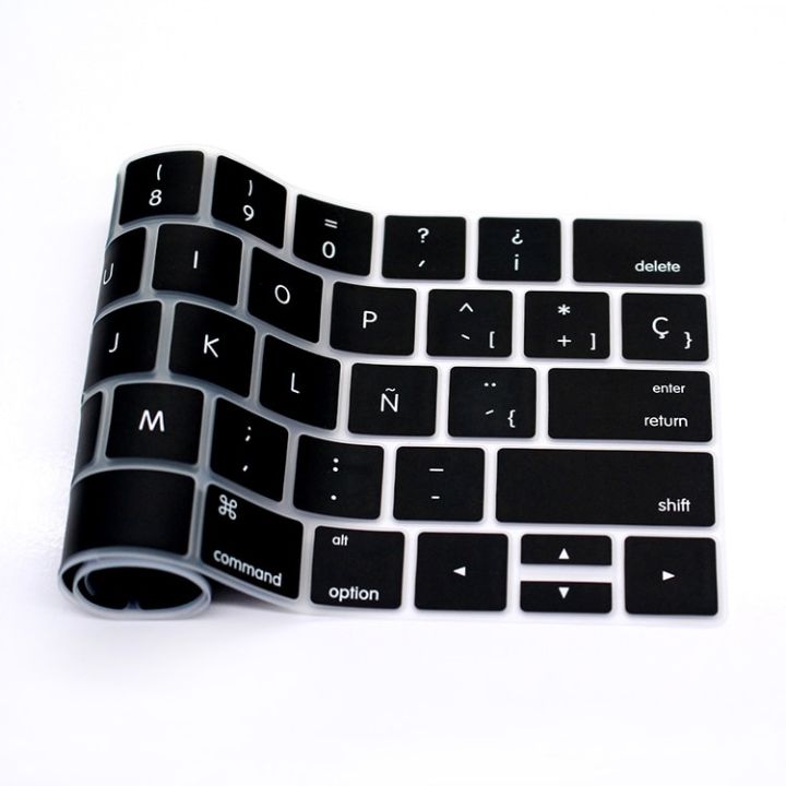 spanish-keyboard-cover-us-layout-protector-film-silicone-for-macbook-pro-13-15-a1706-a1989-a1707-a1990-with-touch-bar-usa-enter-keyboard-accessories