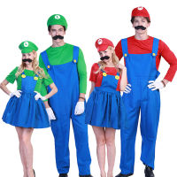 วันฮาโลวีน cosplay เครื่องแต่งกายชุดช่างประปา Nintendo Super Mario ชุดเอี๊ยมธีมปาร์ตี้เครื่องแต่งกาย