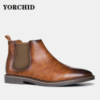 YORCHID 2023 ใหม่แฟชั่น40-46ยี่ห้อชายรองเท้าคุณภาพสูงหล่อสบายย้อนยุคหนังรองเท้าบูทMartin Boots