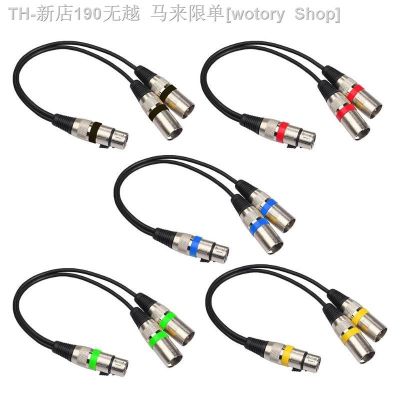 【CW】♗  3Pin Female Jack to 2 Male Plug Y Splitter 30cm Cable Wire for Amplifier Headphone Mixer