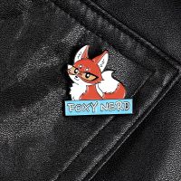 Bookworm fox pins brooches for women glasses animal badge cartoon enamel pin backpack lapel pin hat Jackets Jewelry kid gifts