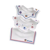 ❃ Elinfant 3 Pcs/set Baby bibs Cotton Reusable Washable Saliva Towel Anti-spit Milk Absorbent 360 Degree Embroidery Bib