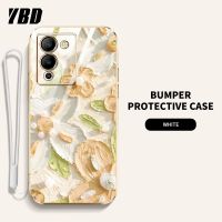 YBD เคสโทรศัพท์ดีไซน์ใหม่สำหรับ Infinix Note 12 G96 X670 เคสชุบน้ำมันเคสพิมพ์ลายดอกไม้เคสแถมฟรีสายคล้อง