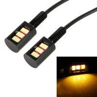 AutoAccessories 1 Pair DC12V 0.4W 3LEDs SMD-5630 Car / Motorcycle License Plate Light, Cable Length: 27cm (Yellow Light)