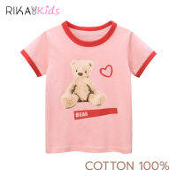 RIKA KID  **โปร 3 ชิ้น 330.- คละแบบได้**  พร้อมส่ง เสื้อผ้าเด็ก เสื้อคอกลม เนื้อผ้าคอตตอน100% พิมพ์ลายน่ารักมาก AA4040 **SIZE XL , 3XL **