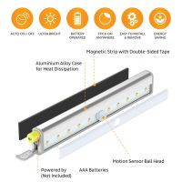 Motion Sensor ไร้สายเคาน์เตอร์แสงตู้เสื้อผ้าคณะรัฐมนตรีบันไดภายใต้โคมไฟ10แสงแม่เหล็กติดบนตู้เสื้อผ้าคืน