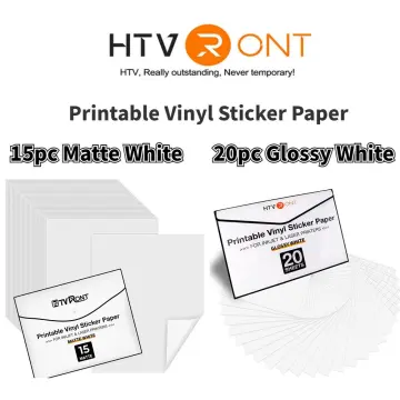 HTVRONT Printable Vinyl for Inkjet & Laser Printer - 10 Sheets Glossy White  Printable Vinyl Sticker Paper Vivid Color Dries Quickly, 8.5x11 Tear  Resistant Printer Sticker Paper 