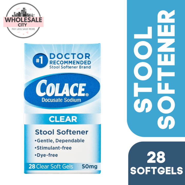 COLACE CLEAR STOOL SOFTENER 50mg 28 SOFTGELS laxative Lazada PH