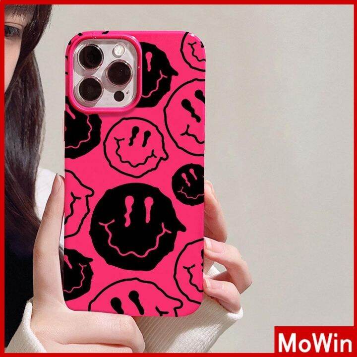 เข้ากันได้สำหรับ-เคสไอโฟน-เคสไอโฟน11-เคส-iphone-11-สำหรับ-iphone-14-pro-max-เคสไอโฟนสีชมพูเคสนิ่ม-tpu-เคลือบเงากันกระแทกป้องกันกล้องน่ารักน่ารักหน้ายิ้มเข้ากันได้กับ-iphone-13-pro-max-12-pro-max-11-xr