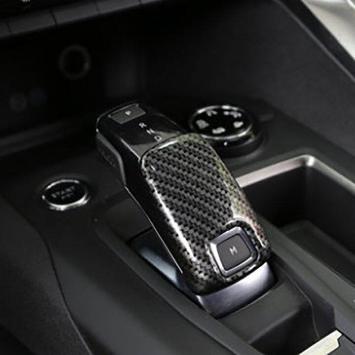 carbon-fiber-car-gear-shift-knob-gear-head-cover-stickers-trim-frame-accessories-for-3008-gt-4008-5008-2017-2019