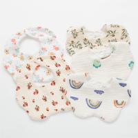 ✕✈ Cotton Gauze Print Baby Bibs New Wave Absorbent Saliva Towel Newborn Burp Cloths Bandana Scarf for Boys Girls Feeding Drool Bib