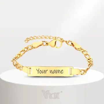 Gold baby bracelet with on sale name