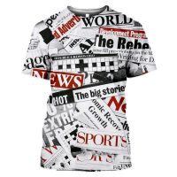 T SHIRT - (All sizes are in stock)   Casual T-shirt, short sleeved, 3D newspaper print, hip-hop street style, comedy style, mens and womens fashion.  (You can customize the name and pattern for free)  - TSHIRT