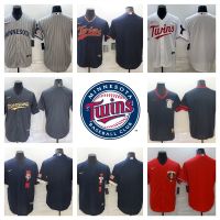 เสื้อปักคุณภาพสูงและเป็นที่นิยมมากที่สุด Mens MLB Minnesota Twins Baseball Jersey T-shirt