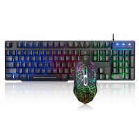 Rainbow Gaming Keyboard &amp; Mouse Set Mechanical 104-key Keyboard Mice Combo 3600DPI Ergonomic for Desktop Laptop Notebook