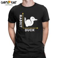 Brain Teaser Duck Rabbit Optical Illusion Duck Or Rabbit T-Shirts Men Amazing Pure Cotton Tees T Shirt Original Clothing