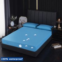 Waterproof Mattress Cover Solid Color Bed Fitted Sheet Protector Anti-Dust Against Mites and Bacteria Fitted Sheet Multi Size