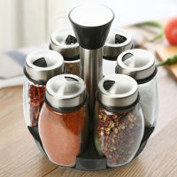Spice Jar Glass Organizer Pepper Shakers Flavor Container Seasoning Kitchen Salt Pigs Rack Bottle Holder Flavouring Tank Shelf