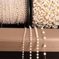 1 Meter Stainless Steel Imitation Pearls Chain Accessories Beads Chains for DIY Jewelry Making Findings Handmade Beaded Necklace DIY accessories and o