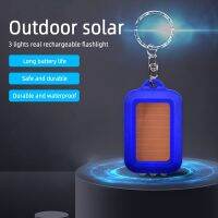 High Quality Real Charge Solar Keychain Lighting Mini LED3 Light Flashlight Practical Outdoor Gadget Suitable for Riding Camping