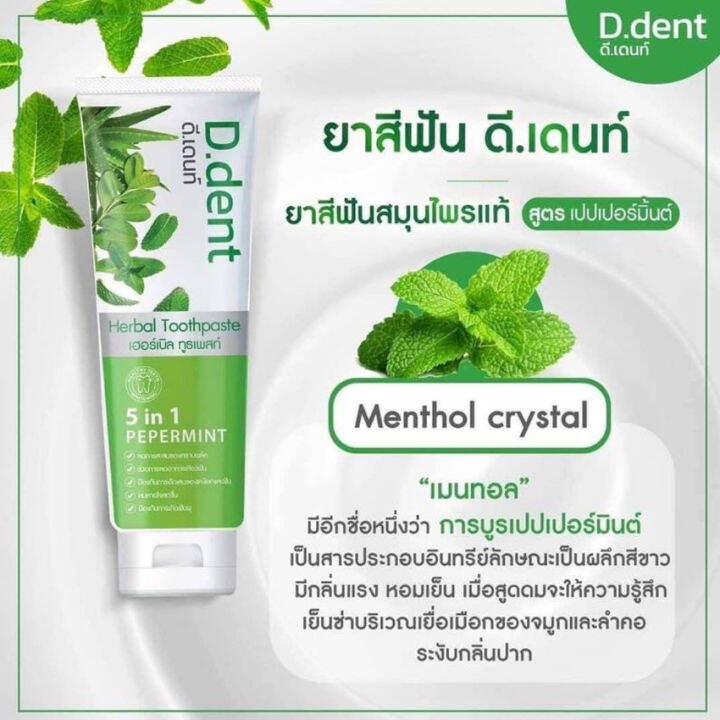 4หลอด-d-dent-ยาสีฟัน-ดีเดนท์-ยาสีฟันสมุนไพร-ยาสีฟันดีเดนท์-100-กรัม-หลอด