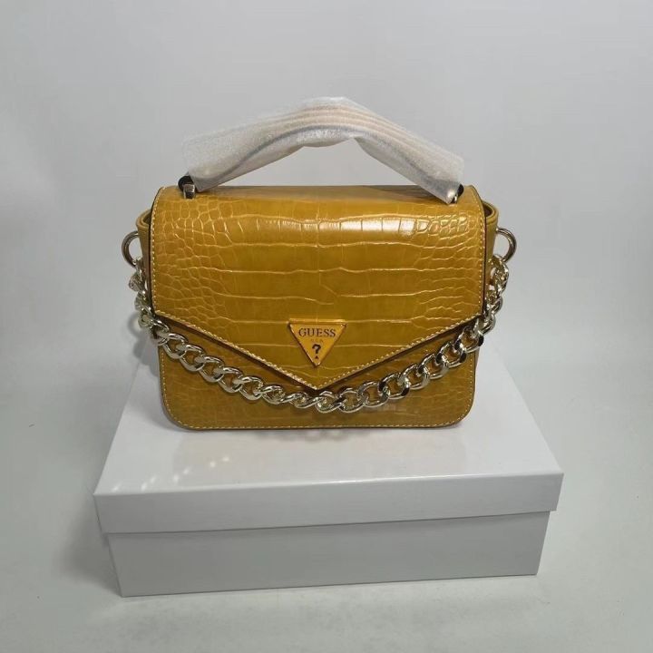 guess-european-and-american-simple-retro-all-match-solid-color-chain-crocodile-pattern-portable-small-square-bag-female-bag