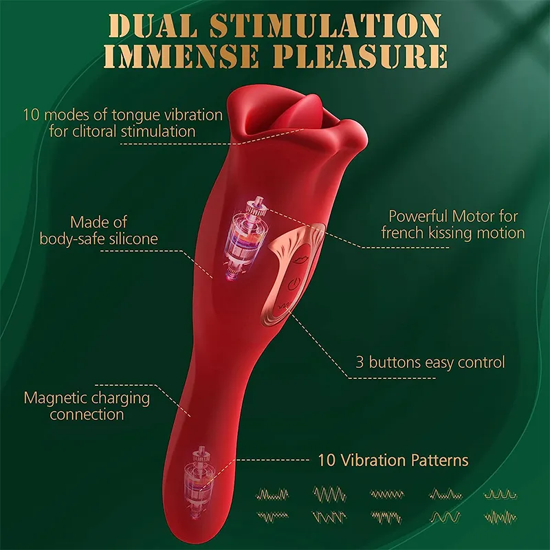 rose toy for woman, Vibrator and Adult Sex Toys with 10 Vibration Patterns,  G-Spot Clit Massager for Women Couple Play Rose for Women. 