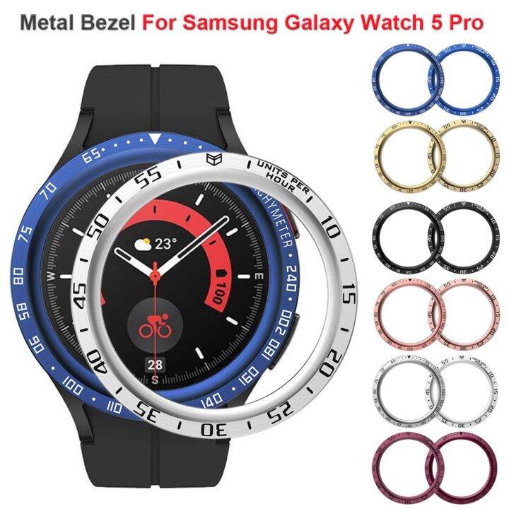 Metal Bezel For Samsung Galaxy Watch 5 Pro Smartwatch Cover Sport Adhesive Case Bumper Ring For