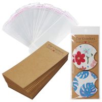 100Pcs Car Coaster Packaging for Selling, Sublimation Car Coasters Card with 100Pcs Bags, Sublimation Blanks Replacement