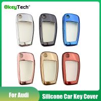 dvvbgfrdt OkeyTech 3 Button Flip Folding Remote Car Key Shell TPU Protection Cover Case Holder for Audi C6 A7 A8 R8 A1 A3 A4 A5 Q7 A6 C5