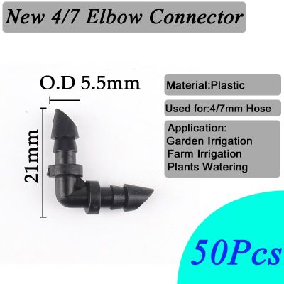 ；【‘； 50Pcs Garden Irrigation Connectors 4/7Mm 1/4 Hose Barbed Single Double Tee Elbow Cross Joint Watering Kit Straight Accessories