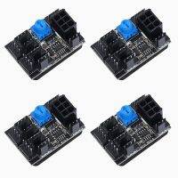 4X 3-Pin 4-Pin Fan Adapter PWM PC Case Cooling Fan Hub 8-Way Splitter 12V Speed Controller with 6-Pin Power Port