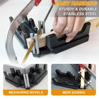 Bevel Gauge and Mitre Box 2 in 1 Mitre Measuring Cutting Tool Measure Bevels and Miter Sawing Angle Cutting Tool For Baseboards