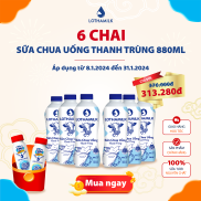 Combo Mix 6 chai Sữa chua uống thanh trùng có đường 880ml và 2 chai Sữa