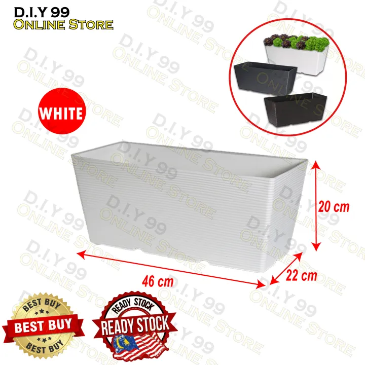 Rectangular Flower Pot Box Modern Design Flower Pot / Kotak Penanam ...