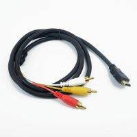 Yels HDMI ตัวผู้ไปเป็นสีดำ3 RCA อะแดปเตอร์5FT สายสัญญาณเสียง1080P เชื่อมต่อปลั๊กแอนด์เพลย์ EL Store ได้อย่างรวดเร็ว