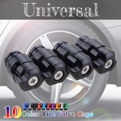 4Pcs Universal Bicolor Car Valve Caps Aluminum Alloy Multicolor Tyre Rim Stem Covers Car Styling Universal Parts Accessories