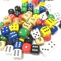 【CW】 10pcs Wood D6 Sided 16mm Digital number or point Cubes Round Coener Kid Board Games