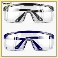 VERMILL 3PCS กันฝุ่นลม แว่นตาป้องกันปกป้อง อุปกรณ์ป้องกันดวงตา ป้องกันน้ำกระเซ็น กระจกนิรภัยสำหรับทำงาน ปรับได้ปรับได้ กันน้ำกันน้ำได้ แว่นตาป้องกันสำหรับป้องกัน ทำงาน/แล็บ/ปั่นจักรยาน