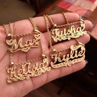 ✥ↂ♕  Custom Name Nameplate  18K Gold Pendent Personalized Jewelry Necklaces Women/MenChild