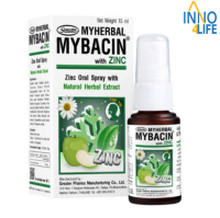 สเปรย์พ่นคอ มายบาซิน สูตรแอปเปิ้ล 15 มล. Myherbal MyBacin with Zinc Greater เกร๊ทเตอร์ฟาร์ม่า  15ml  [IINN]